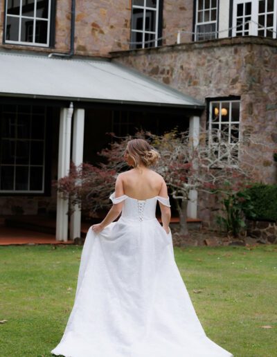 Essa bridal gown, Belle, full lace gown with corset bodice