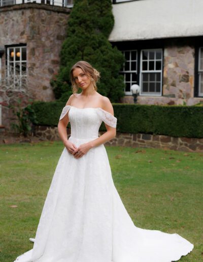 Essa bridal gown, Belle, full lace gown with corset bodice