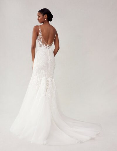 Morille style Sydney, fitted mermaid wedding dress, lace